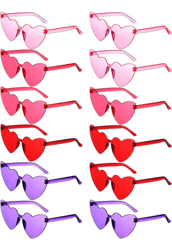 Leifide 12 Pares De Gafas De Sol En Forma De Corazón Para El