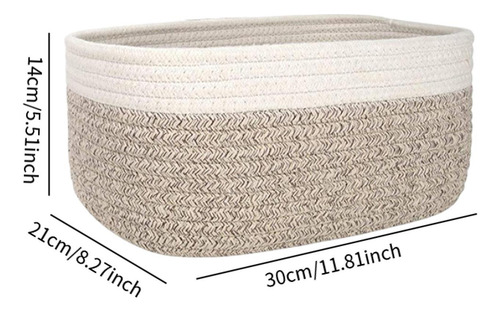 Cesta De Cuerda De Algodón Para Debajo Del 30cmx21cmx14cm