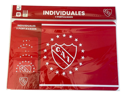 Individual Y Posa Vaso Independiente Oficial Set 6 Unidades