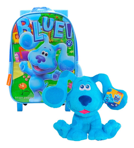 Mochila Carro Las Pistas De Blue 12 PuLG Jardin + Peluche