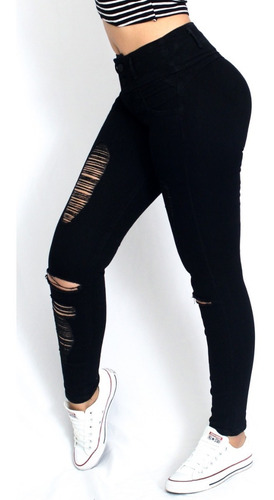 Jeans Dama Negros Corte Colombiano Michaelo Jeans Ref6451-n