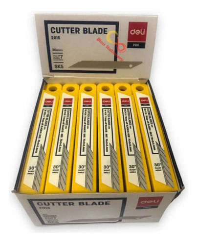 Caja X 36 Estuches Cuchillas Cutter 30° 2015 Deli Sk5 9 Mm