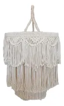 Comprar Lámpara Macramé Con Flecos - Candil Estilo Boho Xl 120cm