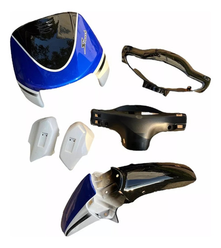 Kit De Plasticos Frente Gilera Smash 110 6 Piezas Azul Mav