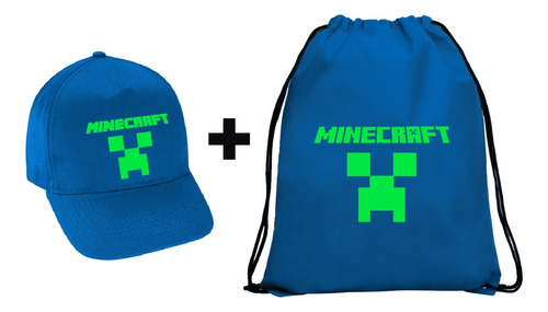 Pack Jockey Y Mochila Morral Poliester Minecraft Clásico