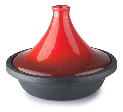 Tajine H-class Hierro Fundido Y Tapa Ceramica 27 Cm Ibili Color Rojo