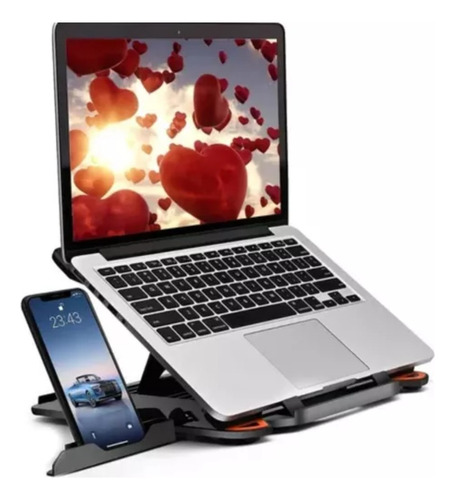 Soporte Base Notebook Y Celular Ajustable Hasta 17 Pulgadas