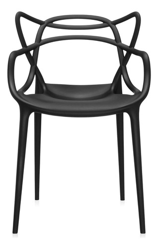 Silla Comedor Master Apilables Alta Resistencia X2 Unidades Estructura de la silla Negro Asiento Plástico Diseño de la tela Polipropileno