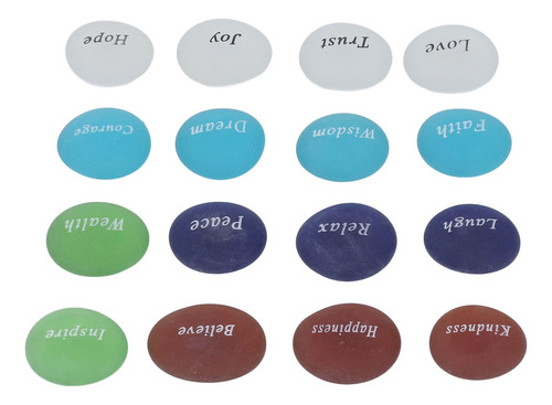 Color Lucky Stone, 16 Piezas De Piedras Inspiradoras, Mixtas