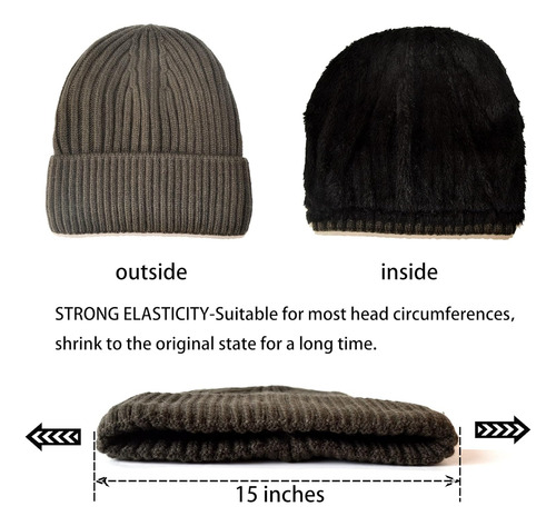 Conjunto De Gorro De Punto De Invierno Para Regalo Unisex, C