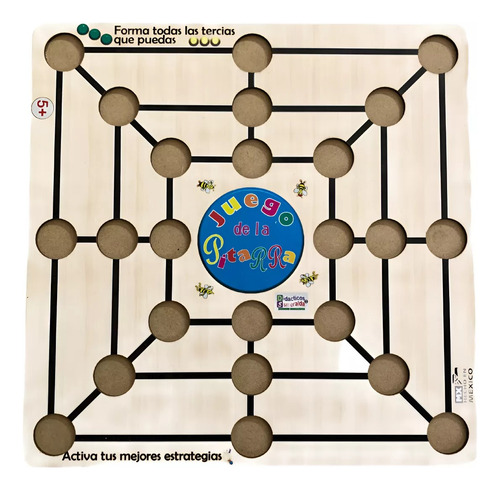 Pitarra Juego De Mesa Tradicional Didáctico Madera 24 Fichas