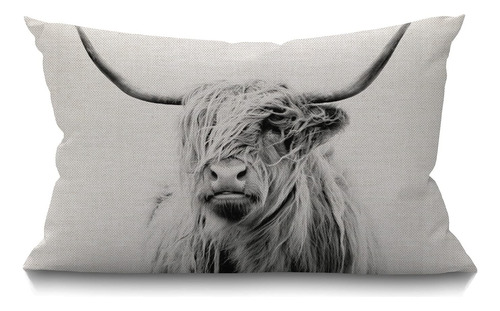 Smooffly Funda De Almohada Decorativa De Vaca, Retrato De Un