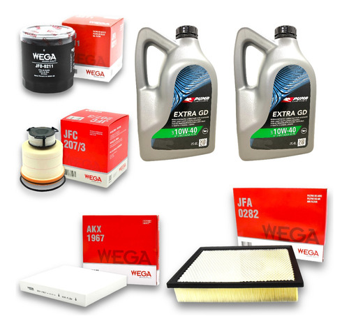 Kit 4 Filtros +8l Aceite Puma 10w40 Toyota Hilux New 2.4 2.8