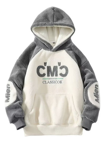 Sudadera De Forro Polar Con Capucha Y Bloques De Color Para