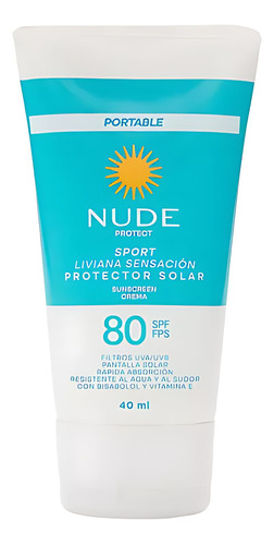 Protector Solar Nude Sensación Liviana Spf80 120ml Nude