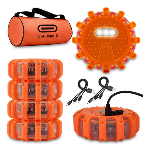 Luces De Emergencia Led Recargables Con Usb Tipo C, Gran Ca.