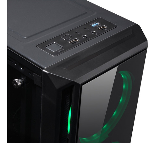 Imagen 5 de 7 de Gabinete Gamer Iqual Cm-2801 Vidrio Templado Fuente 700w Led