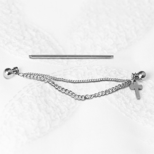 Piercing Industrial Oreja C/ Cruz Bbij12 1,6x42x4 (14g) 1 Un