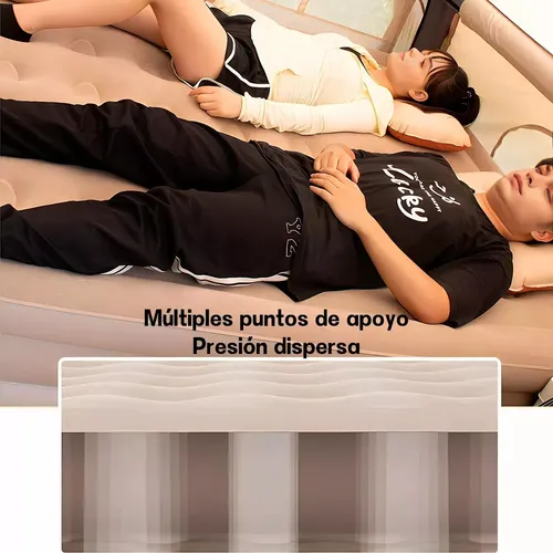 Colchón Cama Inflable Eléctrico (2 Plazas) Con Dos Almohadas