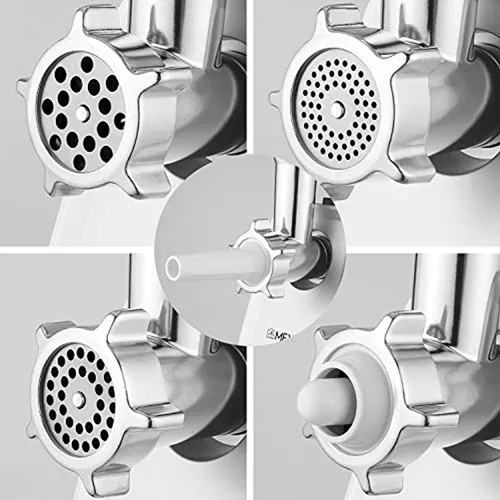 Picadora de carne eléctrica, picadora de carne de 2000 W con 3 molinillos y  tubos de llenado de salchichas para uso doméstico, máquina de salchichas