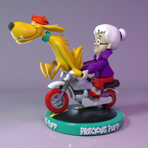 Figuras 3d Lindo Pulgoso Y La Abuela