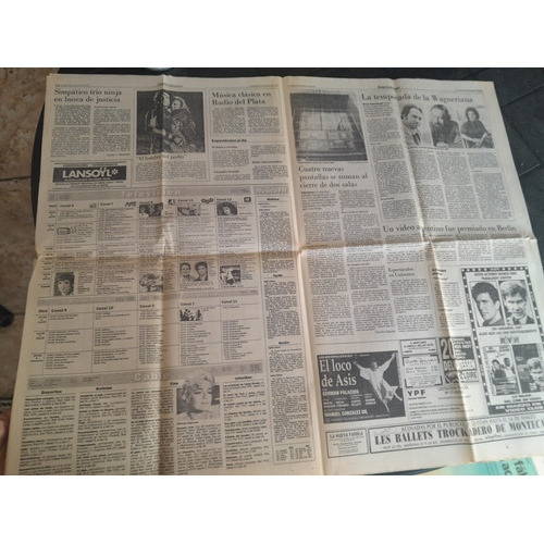 Diario La Nación Espectáculos Eric Clapton 26 02 1993 (Usado)