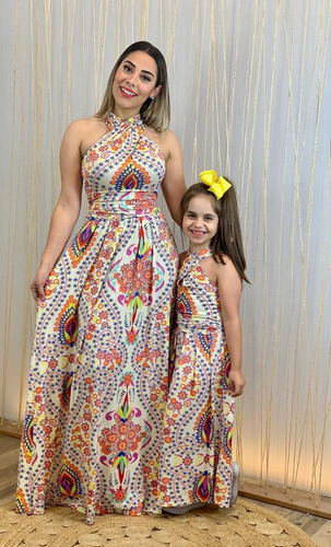 vestido longo mae e filha