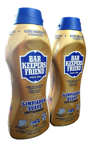 2 Pack Limpiador Bar Keepers Friend Suave 737g 