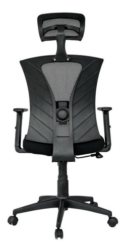 Imagen 3 de 3 de Silla de oficina Jamundí base nylon Mundial de Sillas ergonómica negra con tapizado de mesh y tela