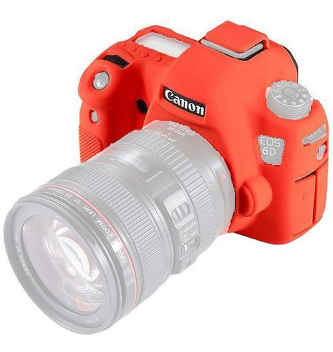 Amzer Soft Silicone Protective Case For Canon Eos 6d (red)