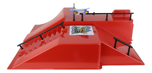 Pista Skate Dedo Radical Street Manobra Corrimão Vermelho