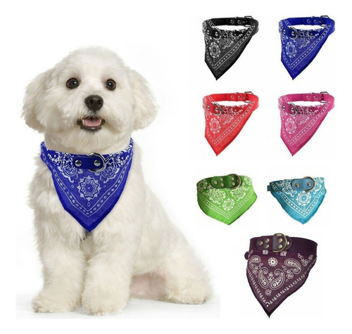 Collar Pañuelo Bandana Mediano Regulable Para Perro Mascotas Color Rojo Tamaño Del Collar M