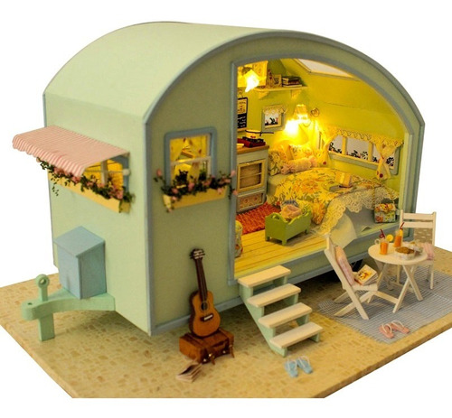 Kit De Bricolaje Casa De Muñecas En Miniatura, Viaje, Ca [u]