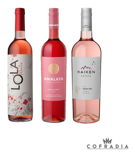 Combo Vinos Rosados X3 Kaiken + Amalaya + Lola Montes X750