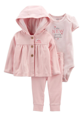 Set 3 Piezas Con Campera, Pantalón Y Body Floreal Carters