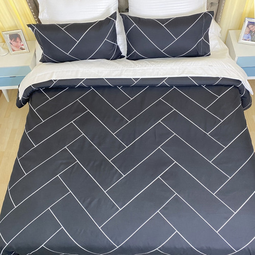 Imagen 6 de 6 de Funda Duvet Doble Estampado Andorra Negro