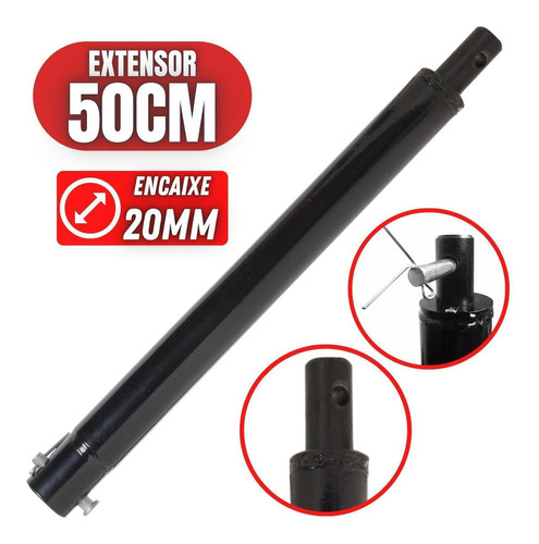 Extensão 50cm Universal Para Perfurador De Solo Encaixe 20mm