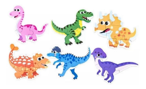 Puzzles Rompecabezas De Dinosaurios Juego Didáctico Madera