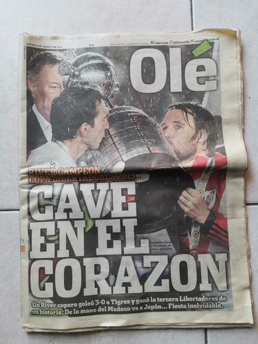 Diario Olé River Campeón Libertadores 2015.