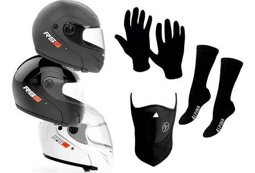 Casco Hawk Rs5 + Guantes + Mascara + Medias Termicas C