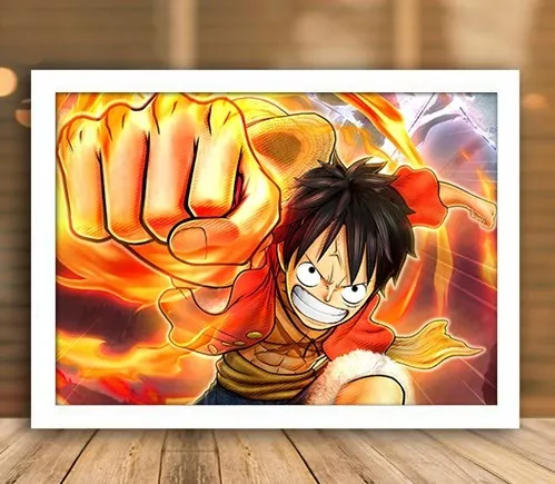 Quadro decorativo Poster Luffy Anime One Piece Desenho Arte com o