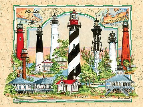 Heritage Puzzle Lighthouses Of Florida By Donna Elias Jigsaw