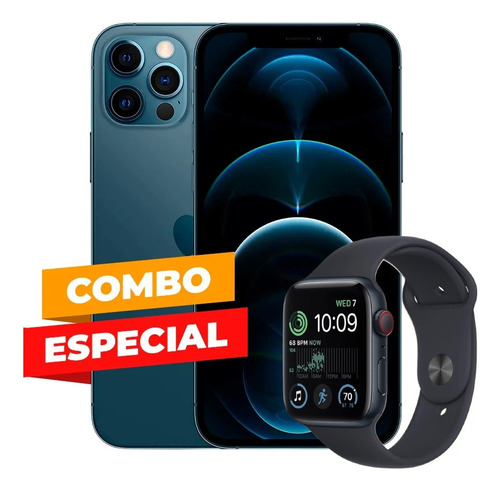 Combo Celular iPhone 12 Pro 128 Gb + Reloj Apple Watch Se 2nd Gen Gps+cel 40 Mm Negro - Excelente (Reacondicionado)