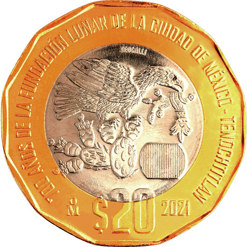 10 Monedas De 20 Pesos Fundación Lunar Nuevas Sin Circular 