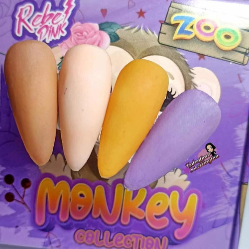 Acrilico Wapizima Coleccion De 4 Pzs Para Uñas - Color Monkey