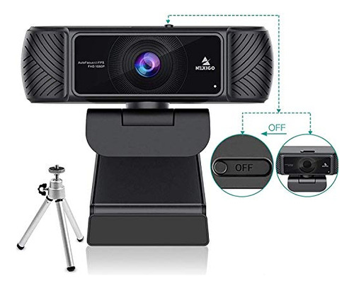 Webcam Nexigo 1080p 60fps Con Control De Software Y Micrófon
