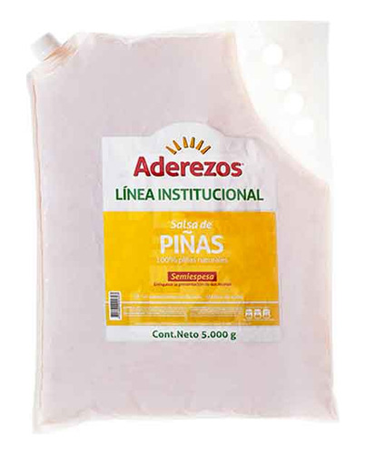 Salsa De Piña Bolsa 5000g Aderezos Cj 5 - g a $12