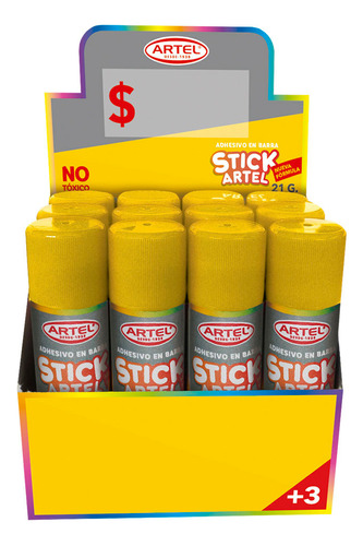 Caja 12 Adhesivo Pegamento Barra Stick 21 Grs C/u Artel