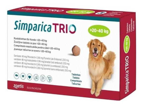 Simparica Trío 20-40 Kg 1 Tableta 