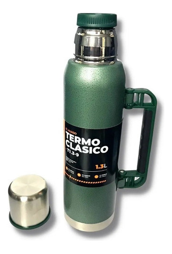 Termo Acero Inox 1.3 Lt Lusqtoff Tapón Cebador Color Verde